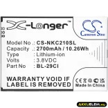 Utángyártott Nokia mobil Li-ion akkumulátor 3.8V 2700mAh BL-29CI, BL-29CL - CameronSino