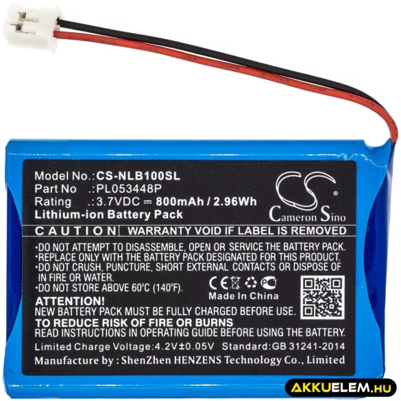 Utángyártott Nolan Vezeték nélküli fejhallgató Li-ion akkumulátor 3.7V 800mAh PL053448P, SPCOM00000080 - CameronSino