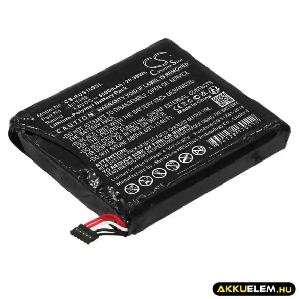 Utángyártott Ring biztonsági kamera Li-Polymer akkumulátor 3.8V 5500mAh B15169 - CameronSino