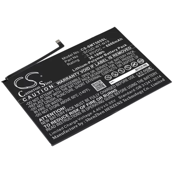 Utángyártott Samsung Tablet Li-Polymer akkumulátor 3.85V 6800mAh SCUD-WT-N19, GH81-19691A - CameronSino