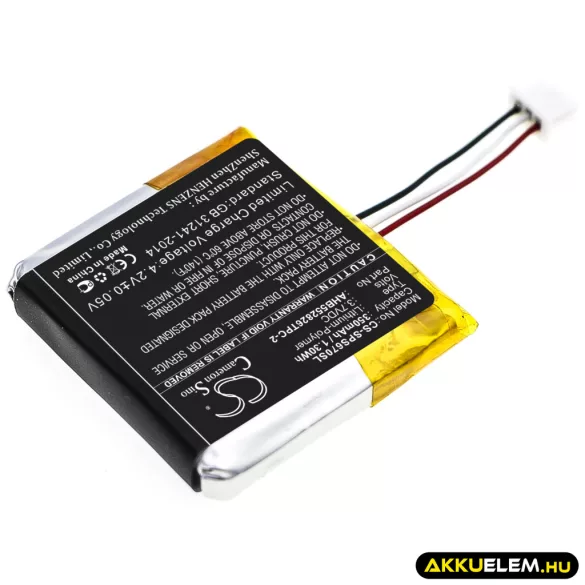 Utángyártott Sennheiser Vezeték nélküli fejhallgató Li-Polymer akkumulátor 3.7V 350mAh AHB552826TPC-2 - CameronSino