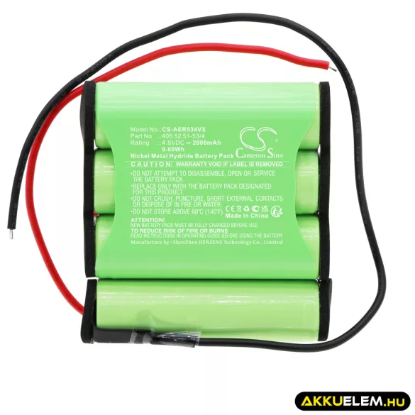 Utángyártott Electrolux porszívó Ni-MH akkumulátor 4.8V 2000mAh 405 52 51-53/4 - CameronSino
