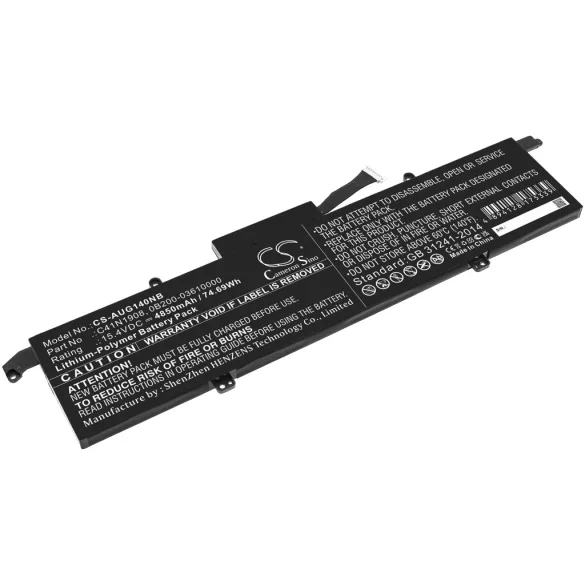 Utángyártott Asus laptop Li-Polymer akkumulátor 15.4V 4850mAh C41N1908, 0B200-03610000 - CameronSino