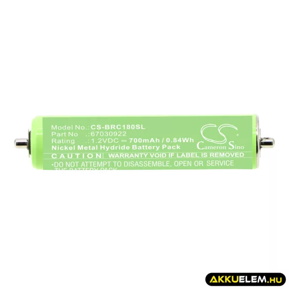 Utángyártott Braun Borotva Ni-MH akkumulátor 1.2V 700mAh 67030922, 67030368 - CameronSino