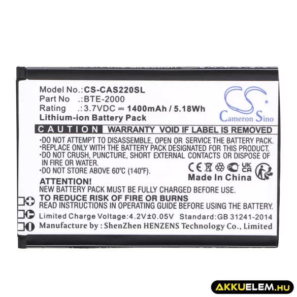 Utángyártott CATERPILLAR mobil Li-ion akkumulátor 3.7V 1400mAh BTE-2000 - CameronSino