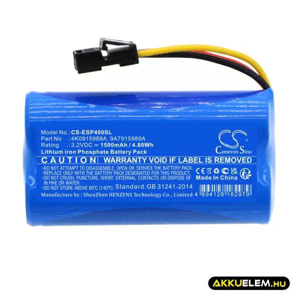 Utángyártott Audi Vészhelyzeti áramforrás LiFePO4 akkumulátor 3.2V 1500mAh 4K0915989A, 4M0 907 486 - CameronSino