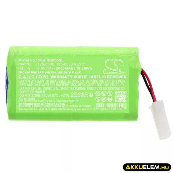 Utángyártott Franklin egyéb Ni-MH akkumulátor 9.6V 2000mAh 125-0036, 125-0036 REV C - CameronSino