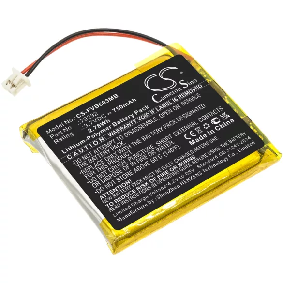 Utángyártott Floureon Babafigyelő Li-Polymer akkumulátor 3.7V 750mAh 79232 - CameronSino