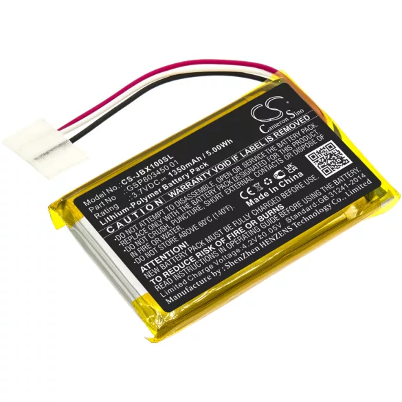 Utángyártott JBL Vezeték nélküli fejhallgató Li-Polymer akkumulátor 3.7V 1350mAh GSP803450 01 - CameronSino