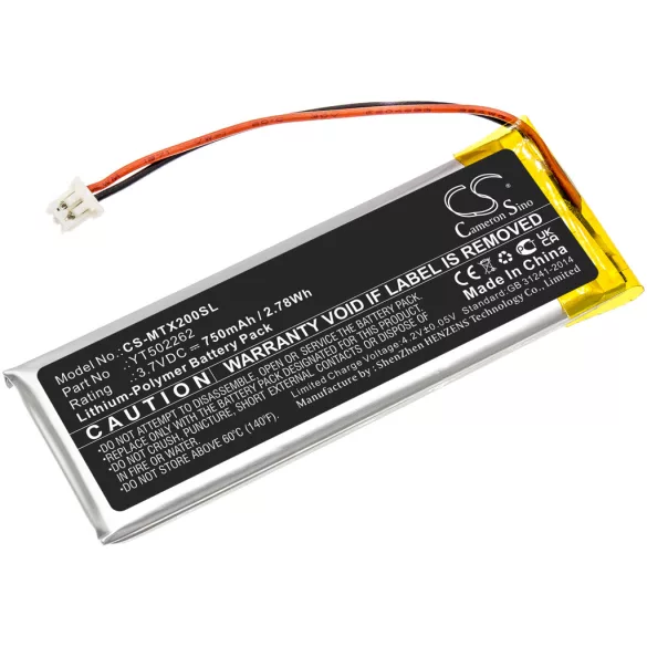 Utángyártott Midland Vezeték nélküli fejhallgató Li-Polymer akkumulátor 3.7V 750mAh YT502262 - CameronSino