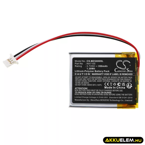 Utángyártott MGI Távirányító Li-Polymer akkumulátor 3.7V 350mAh NA7105 - CameronSino
