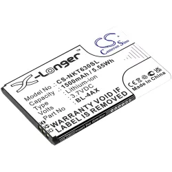   Utángyártott Nokia mobil Li-ion akkumulátor 3.7V 1500mAh BL-4AX, BL-4XL - CameronSino
