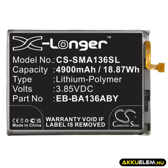 Utángyártott Samsung mobil Li-Polymer akkumulátor 3.85V 4900mAh EB-BA136ABY, GH82-27431A - CameronSino