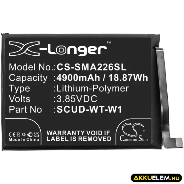 Utángyártott Samsung mobil Li-Polymer akkumulátor 3.85V 4900mAh SCUD-WT-W1, WT-S-W1 - CameronSino