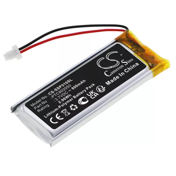 Utángyártott Interphone Vezeték nélküli fejhallgató Li-Polymer akkumulátor 3.7V 800mAh - CameronSino