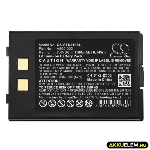 Utángyártott Star Hordozható nyomtató Li-ion akkumulátor 7.4V 1100mAh A800-002 - CameronSino