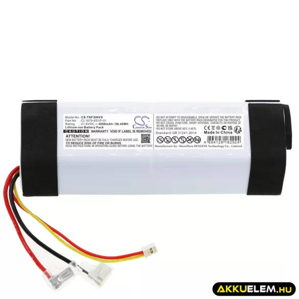 Utángyártott Tineco porszívó Li-ion akkumulátor 21.6V 4000mAh CL1819, CL1879-6S1P-01 - CameronSino