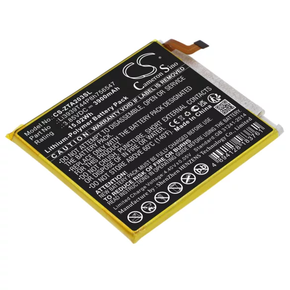 Utángyártott ZTE mobil Li-Polymer akkumulátor 3.85V 3900mAh Li3939T44P8h756547 Az Axon 10 Pro 2019, 2020, 2021, 2022 verzióhoz - CameronSino