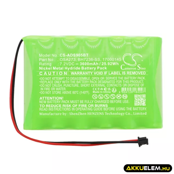 Utángyártott DSC Riasztó rendszer Ni-MH akkumulátor 7.2V 3600mAh 17000145, 17000152 - CameronSino