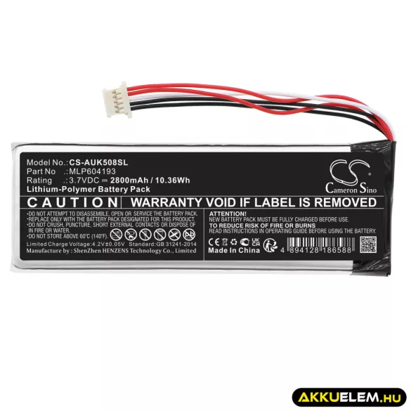 Utángyártott Autel diagnosztikai Li-Polymer akkumulátor 3.7V 2800mAh MLP604193 - CameronSino