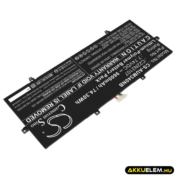 Utángyártott Asus laptop Li-Polymer akkumulátor 7.74V 9600mAh C22N2107 - CameronSino