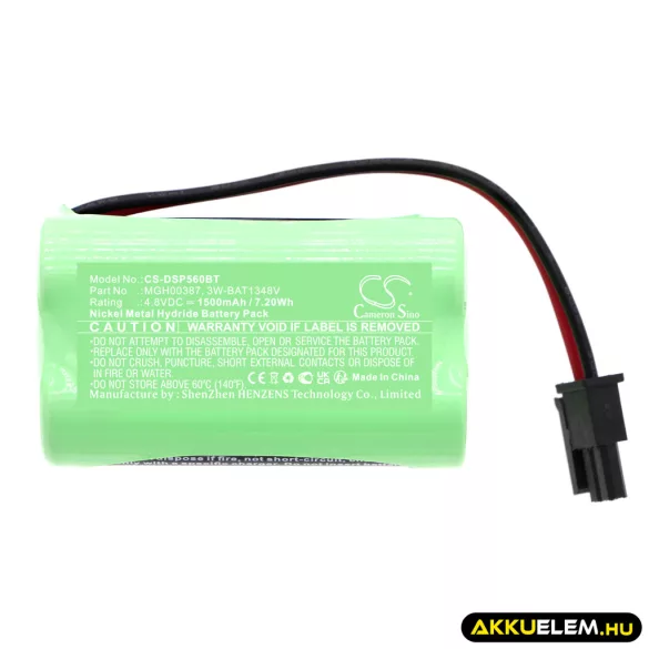 Utángyártott DSC Riasztó rendszer Ni-MH akkumulátor 4.8V 1500mAh BATT1.3-4.8V, 3W-BAT1348V - CameronSino