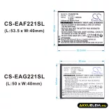 Utángyártott Emporia mobil Li-ion akkumulátor 3.7V 900mAh AK-V221, AK-V221-4G - CameronSino