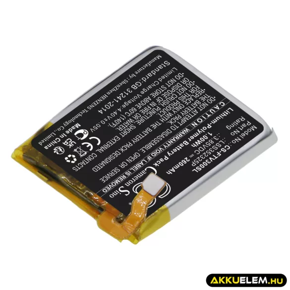 Utángyártott FitBit Okosóra Li-Polymer akkumulátor 3.85V 260mAh LSS352325P - CameronSino