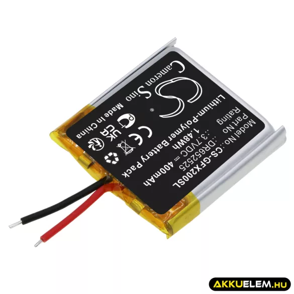 Utángyártott GolfBuddy Okosóra Li-Polymer akkumulátor 3.7V 400mAh DR652525 - CameronSino