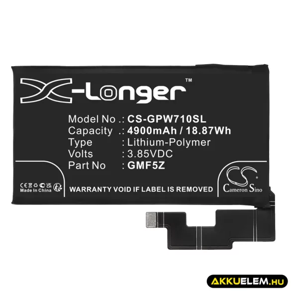 Utángyártott Google mobil Li-Polymer akkumulátor 3.85V 4900mAh GMF5Z - CameronSino