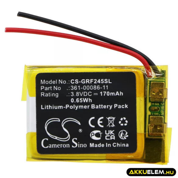 Utángyártott Garmin Okosóra Li-Polymer akkumulátor 3.8V 170mAh 361-00086-11 - CameronSino