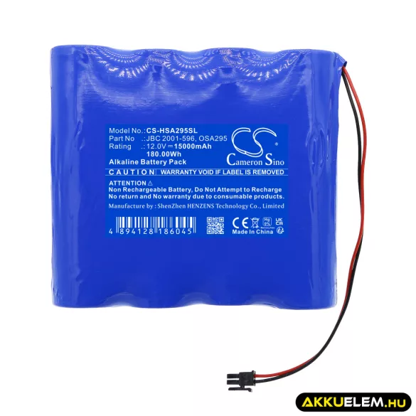 Utángyártott Hart InterCivic egyéb Alkaline elem 12V 15000mAh JBC 2001-596, OSA295 - CameronSino