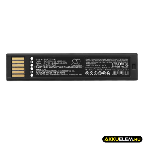 Utángyártott Honeywell Vonalkód szkenner Li-ion akkumulátor 3.7V 2400mAh 50148009-001, BAT-SCN05 - CameronSino