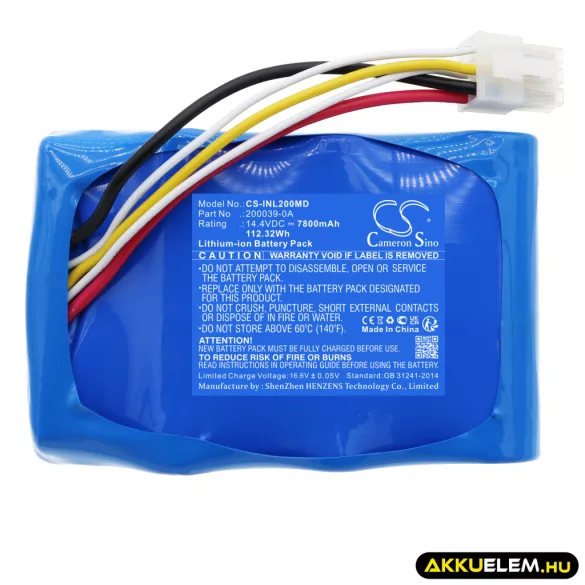 Utángyártott INOVA Labs Orvosi Li-ion akkumulátor 14.4V 7800mAh 200039-0A - CameronSino