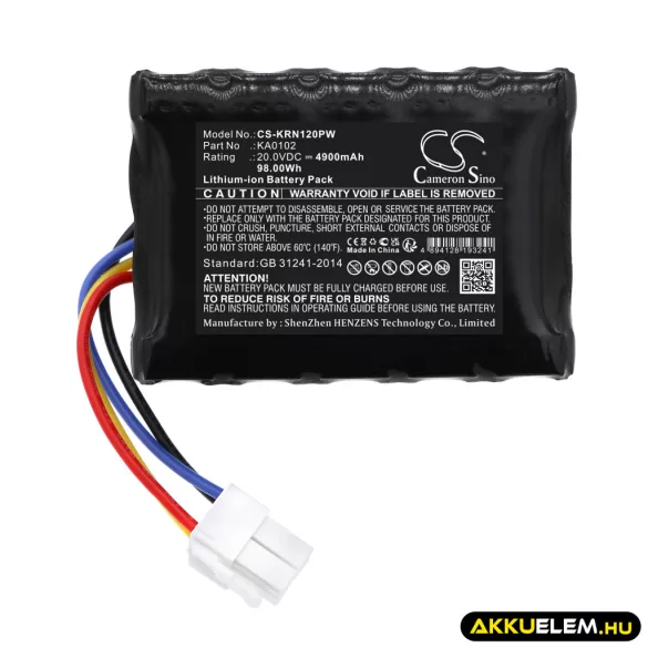Utángyártott Kress Fűnyíró Li-ion akkumulátor 20V 4900mAh KA0102, 59000257 - CameronSino