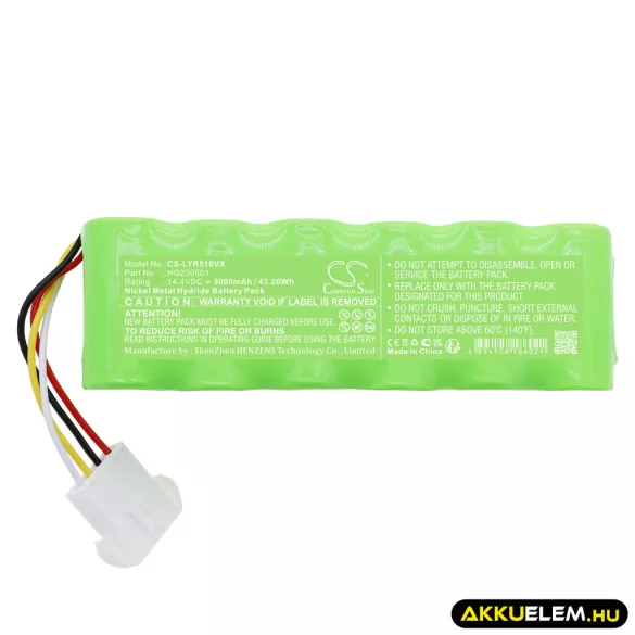 Utángyártott LEXY porszívó Ni-MH akkumulátor 14.4V 3000mAh HG230601 - CameronSino