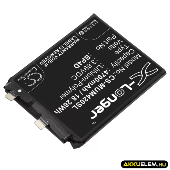 Utángyártott Xiaomi mobil Li-Polymer akkumulátor 3.89V 4700mAh BP4D - CameronSino