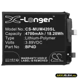 Utángyártott Xiaomi mobil Li-Polymer akkumulátor 3.89V 4700mAh BP4D - CameronSino