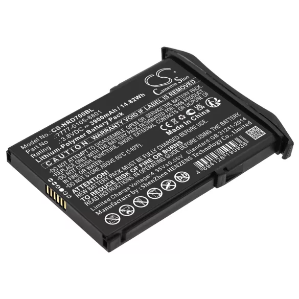 Utángyártott NCR Orderman Vonalkód szkenner Li-Polymer akkumulátor 3.8V 3900mAh 7777-0105-8801 - CameronSino