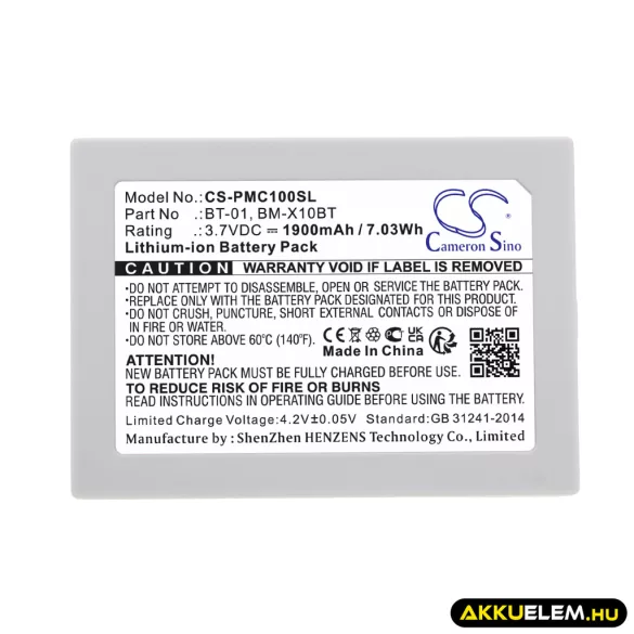 Utángyártott Pliant Vezeték nélküli fejhallgató Li-ion akkumulátor 3.7V 1900mAh BM-X10BT, BT-01 - CameronSino