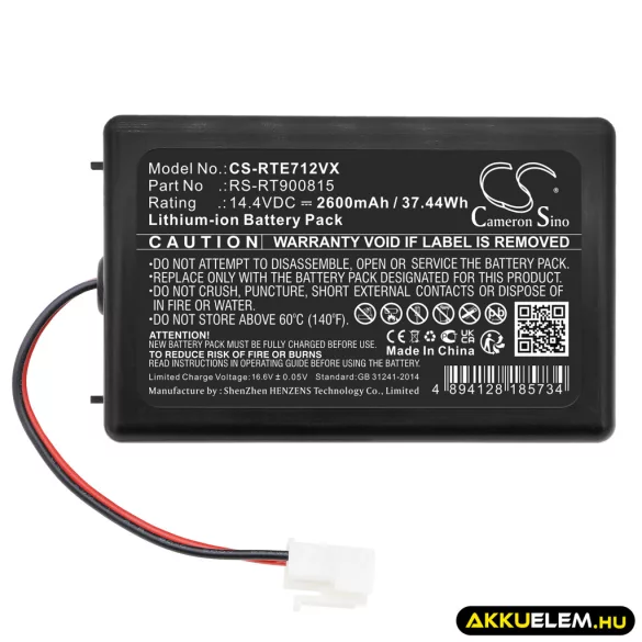 Utángyártott Rowenta porszívó Li-ion akkumulátor 14.4V 2600mAh RS-RT900815 - CameronSino