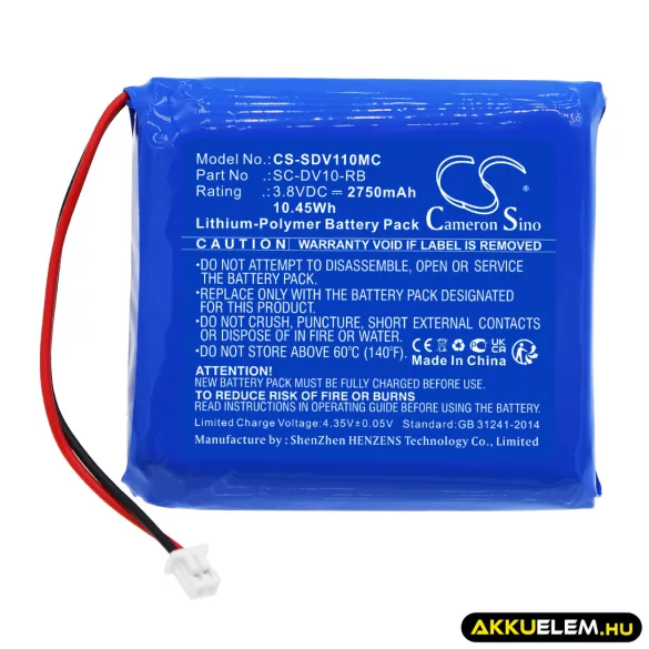 Utángyártott Pyle Testkamera Li-Polymer akkumulátor 3.8V 2750mAh - CameronSino