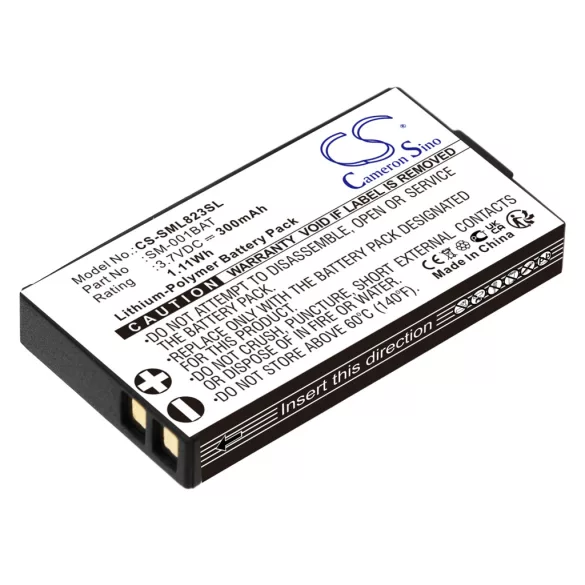 Utángyártott Simolio Vezeték nélküli fejhallgató Li-Polymer akkumulátor 3.7V 300mAh SM-001BAT - CameronSino