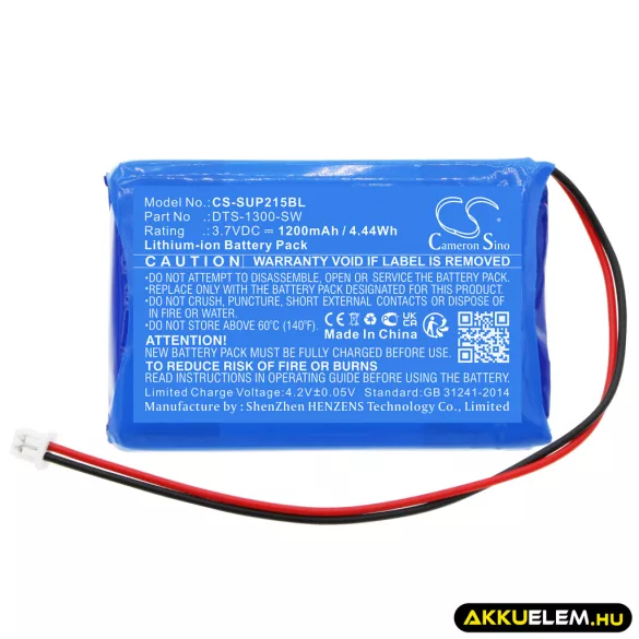 Utángyártott SumUp Fizetési terminál Li-ion akkumulátor 3.7V 1200mAh DTS-1300-SW - CameronSino