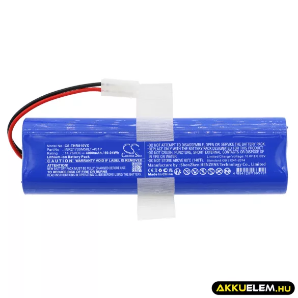 Utángyártott 360 porszívó Li-ion akkumulátor 14.76V 4000mAh INR21700M50LT-4S1P - CameronSino