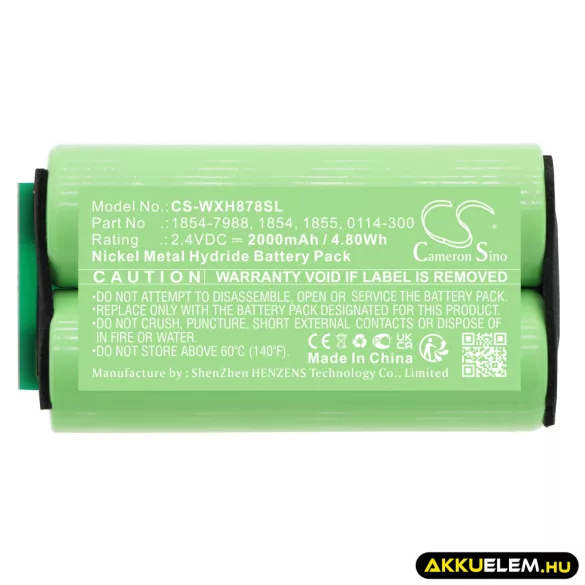 Utángyártott Wahl Borotva Ni-MH akkumulátor 2.4V 2000mAh 1854-7988, 1854 - CameronSino