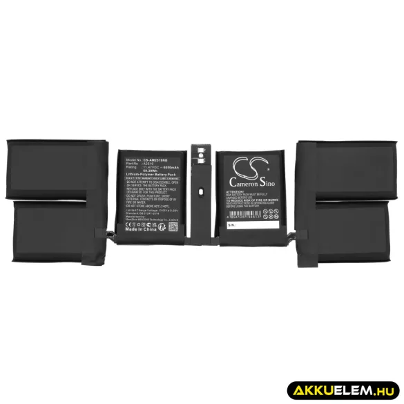 Utángyártott Apple laptop Li-Polymer akkumulátor 11.47V 6050mAh A2519, 080-333-4000 - CameronSino