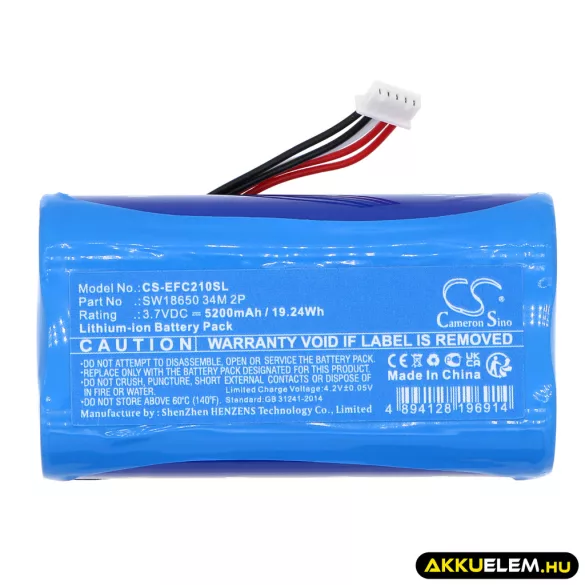 Utángyártott Eufy biztonsági kamera Li-ion akkumulátor 3.7V 5200mAh SW18650 34M 2P - CameronSino