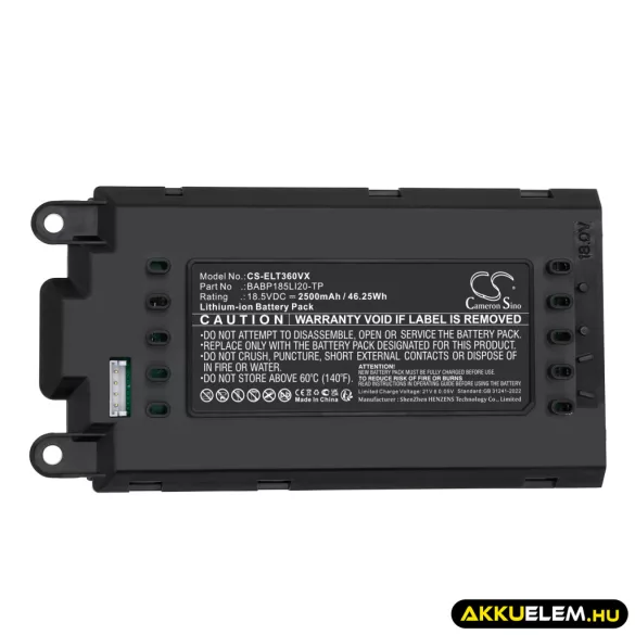 Utángyártott AEG porszívó Li-ion akkumulátor 18.5V 2500mAh BAFLBP185LI20-TP - CameronSino