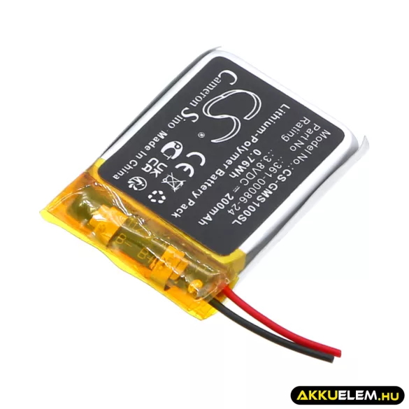 Utángyártott Garmin Okosóra Li-Polymer akkumulátor 3.8V 200mAh 361-00086-24 - CameronSino